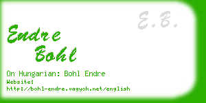 endre bohl business card